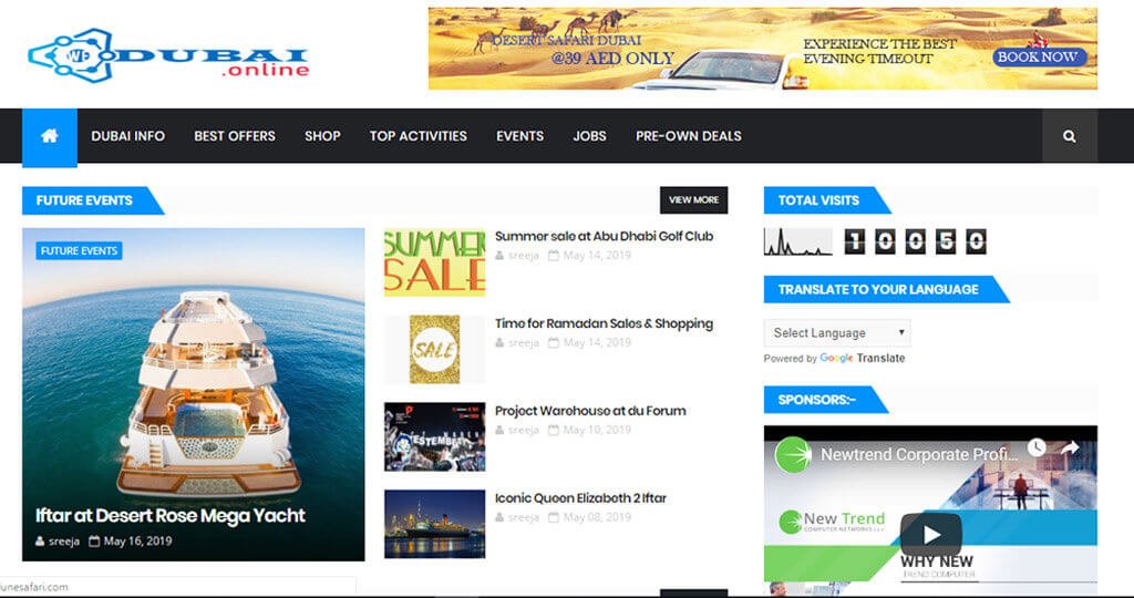 We Dubai Online- Contenting Marketing Prototype website -Opt C Digital Solutions